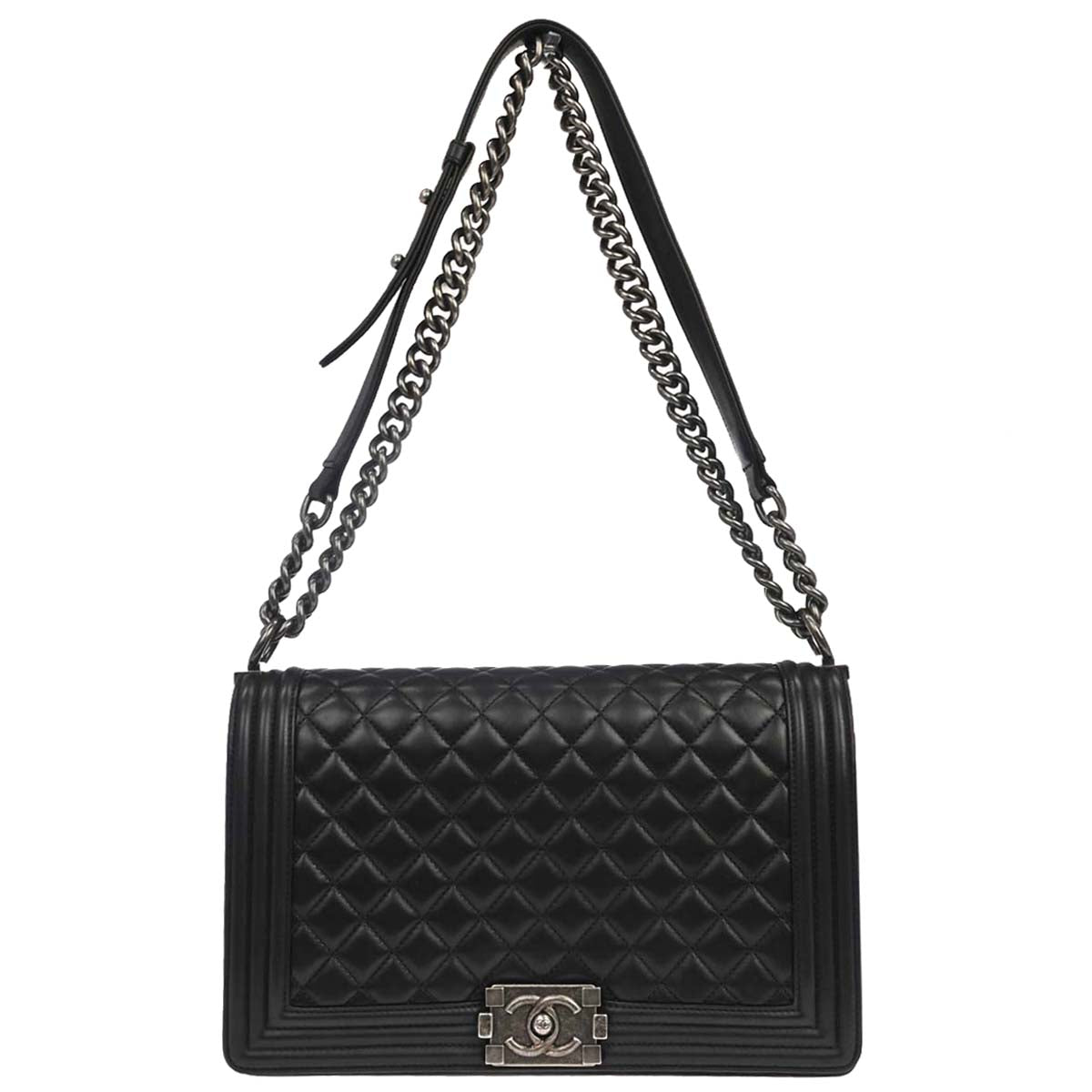 Boy Chanel 2017 Black Lambskin Medium Shoulder Bag