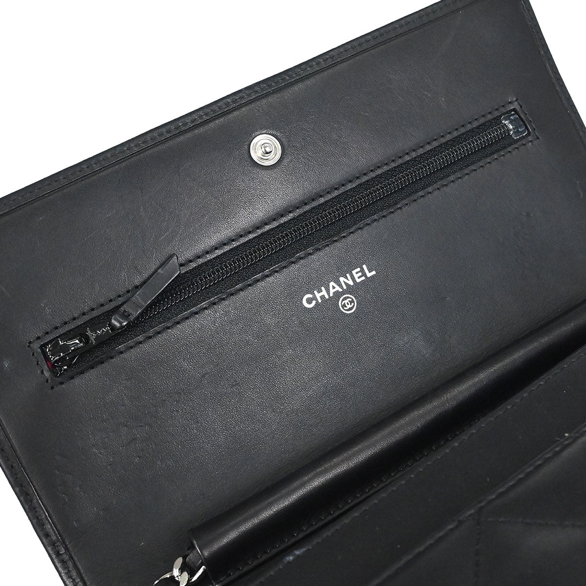 Chanel 2012 Calfskin Cambon Ligne WOC Wallet on Chain Shoulder Bag