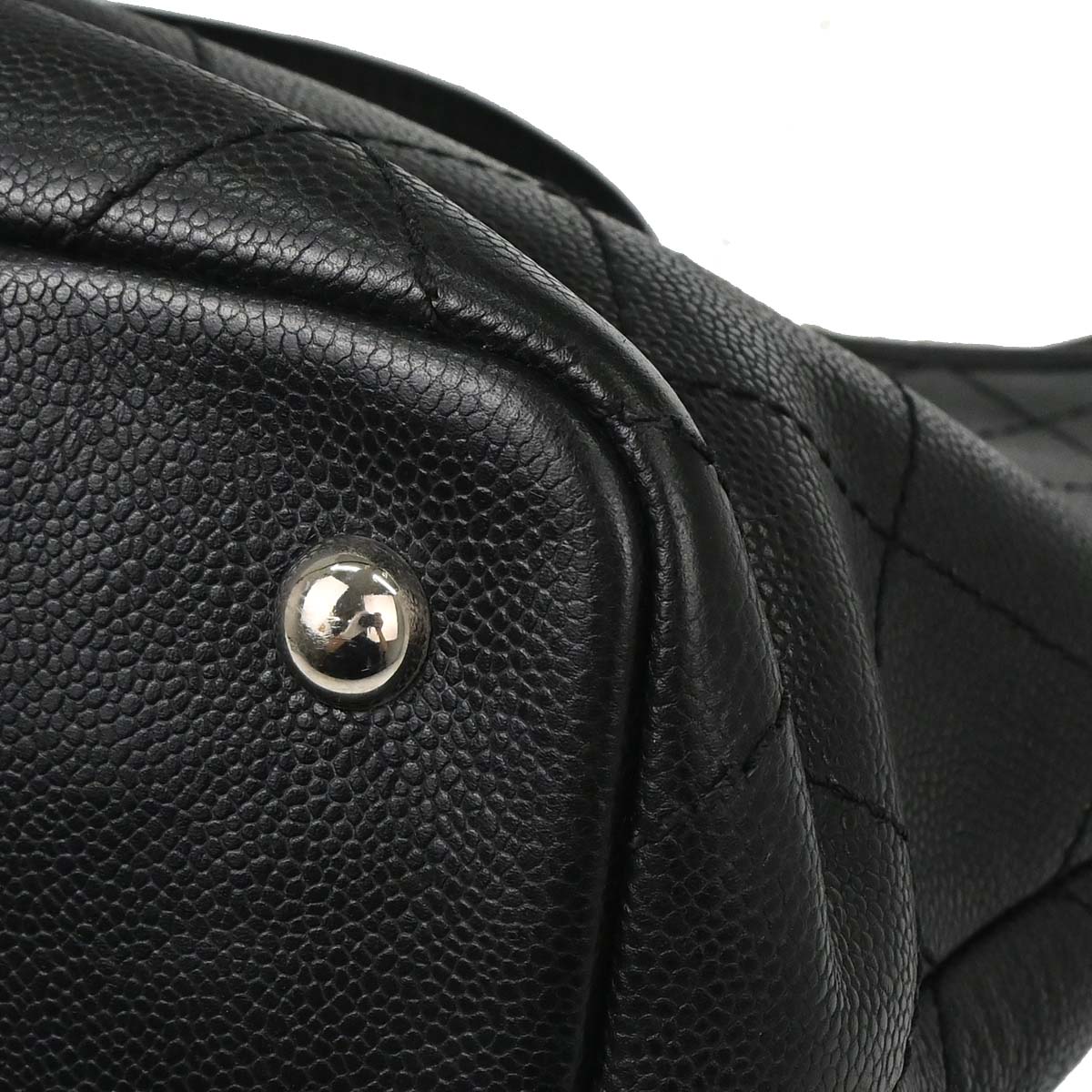 Chanel Black Caviar Skin On The Road Shopping Fever Tote Bag