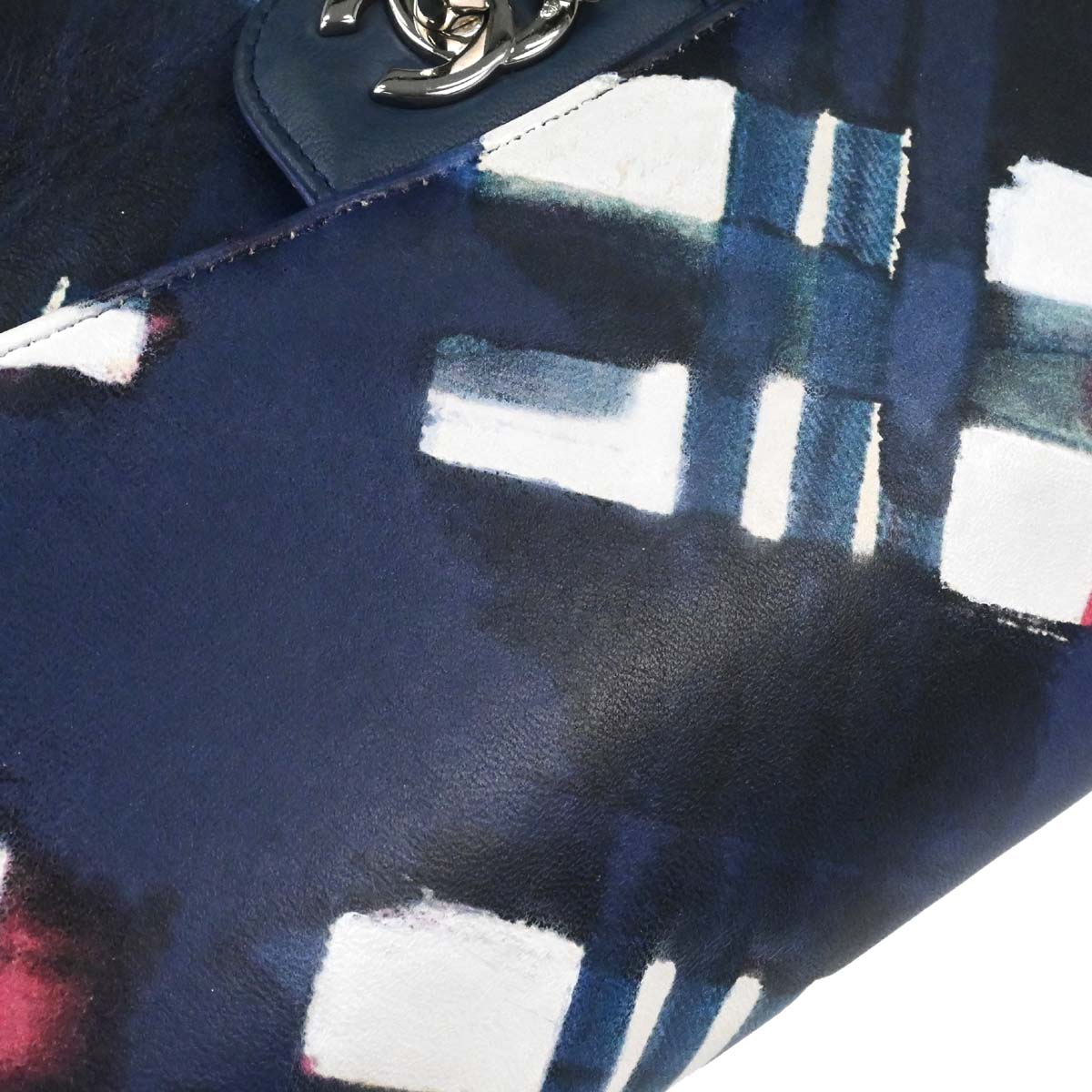 Chanel 2016-2017 Navy Lambskin Airline Medium Classic Double Flap Shoulder Bag