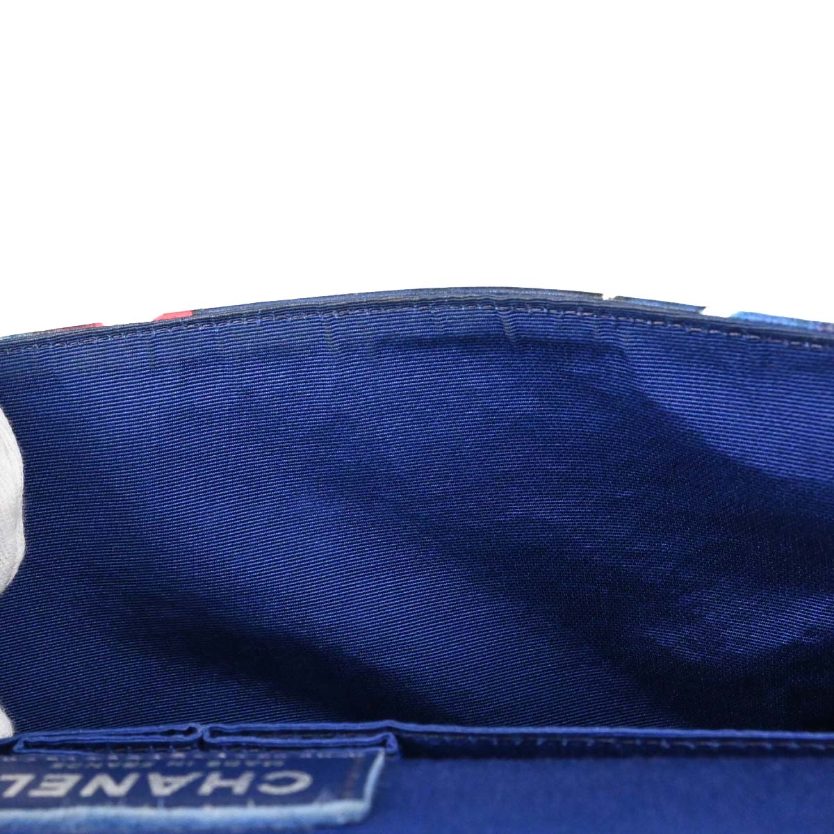 Chanel 2016-2017 Navy Lambskin Airline Medium Classic Double Flap Shoulder Bag
