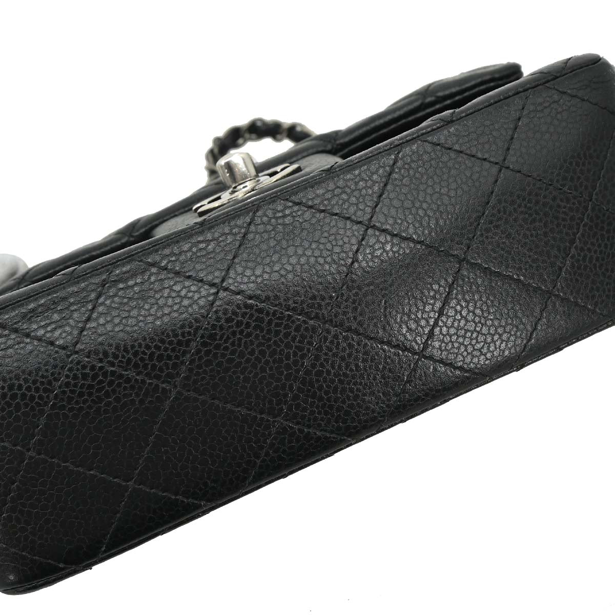 Chanel Black Caviar Skin Classic Single Flap Shoulder Bag