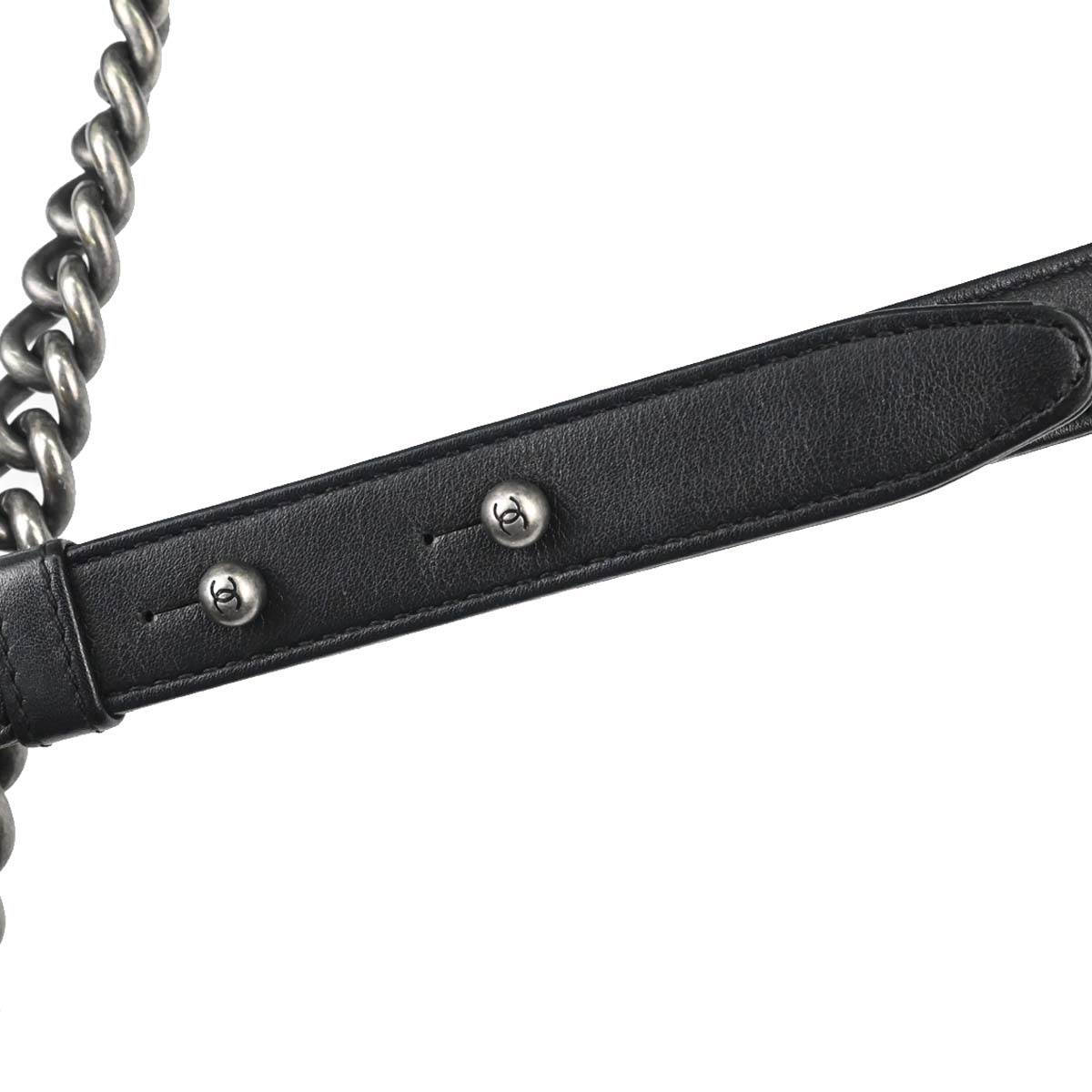 Boy Chanel Black Lambskin Medium Double Chain Shoulder Bag
