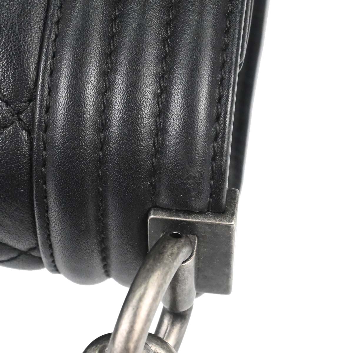 Boy Chanel Black Lambskin Medium Double Chain Shoulder Bag