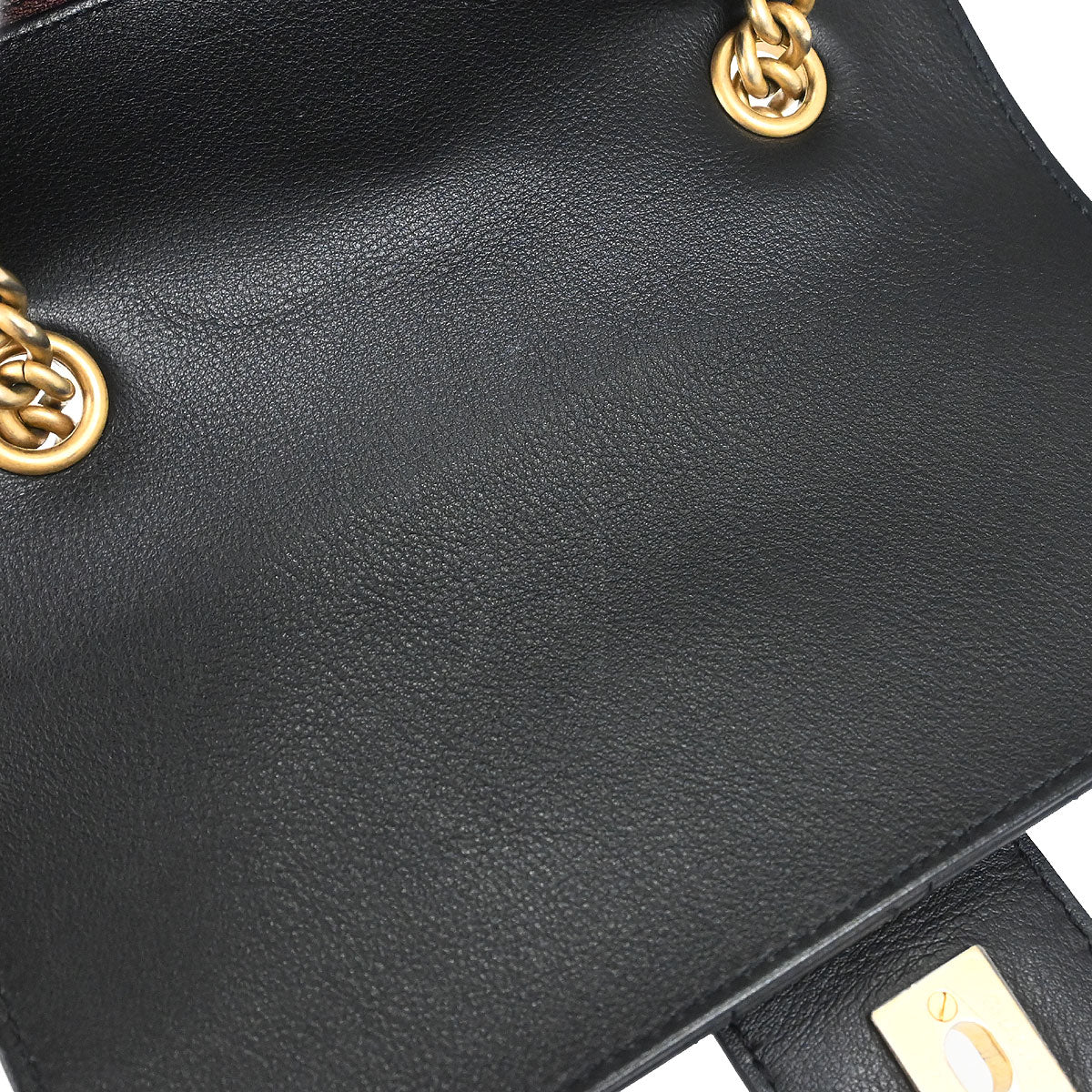 Chanel * 2018 Black Calfskin Python Front Chain Flap Bag Shoulder Bag