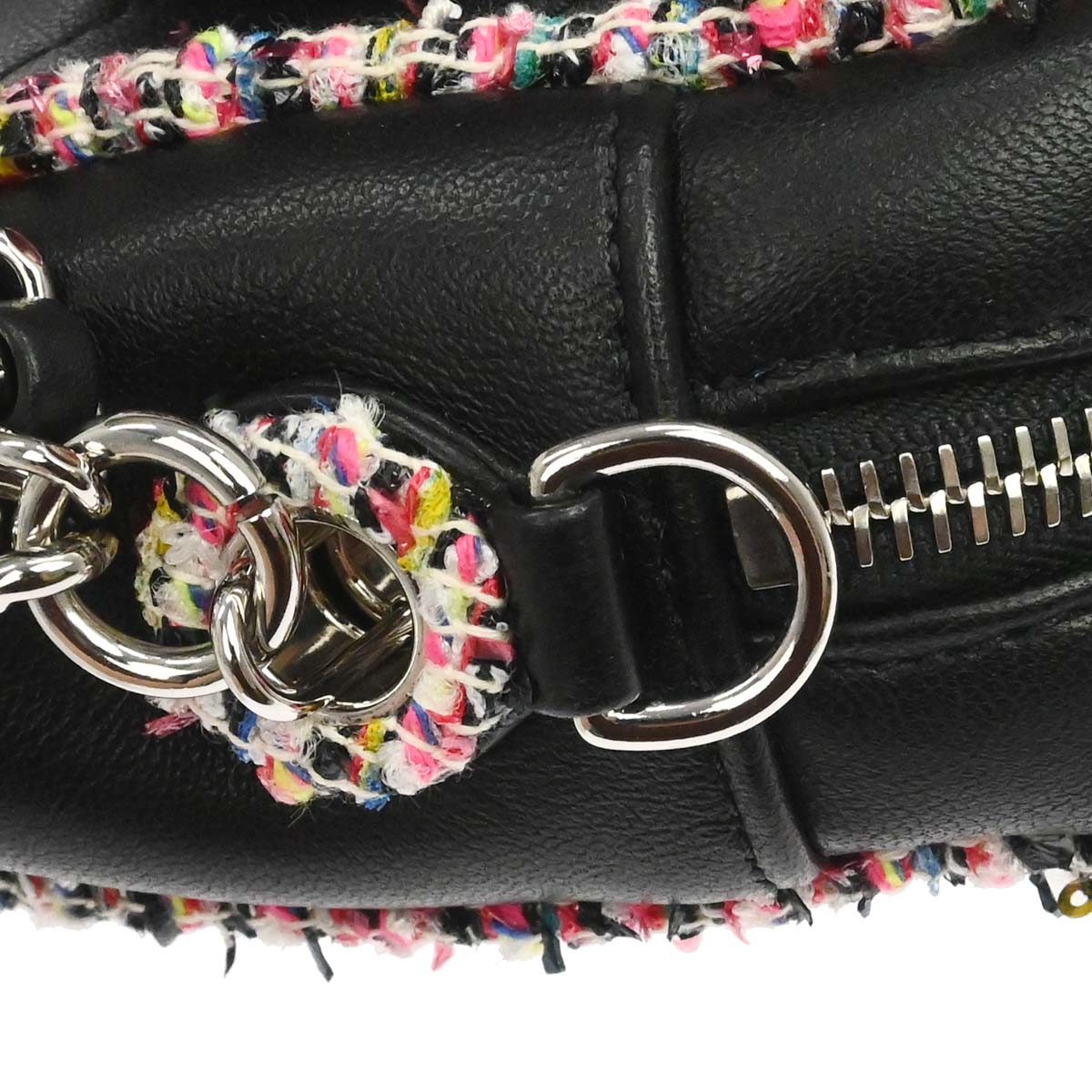 Chanel 2019 Black Tweed Lambskin Shoulder Bag