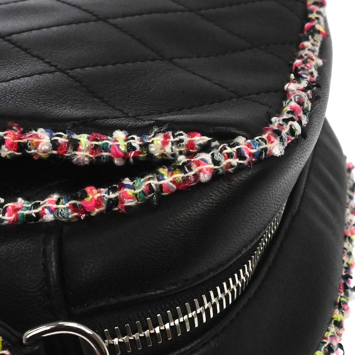 Chanel 2019 Black Tweed Lambskin Shoulder Bag