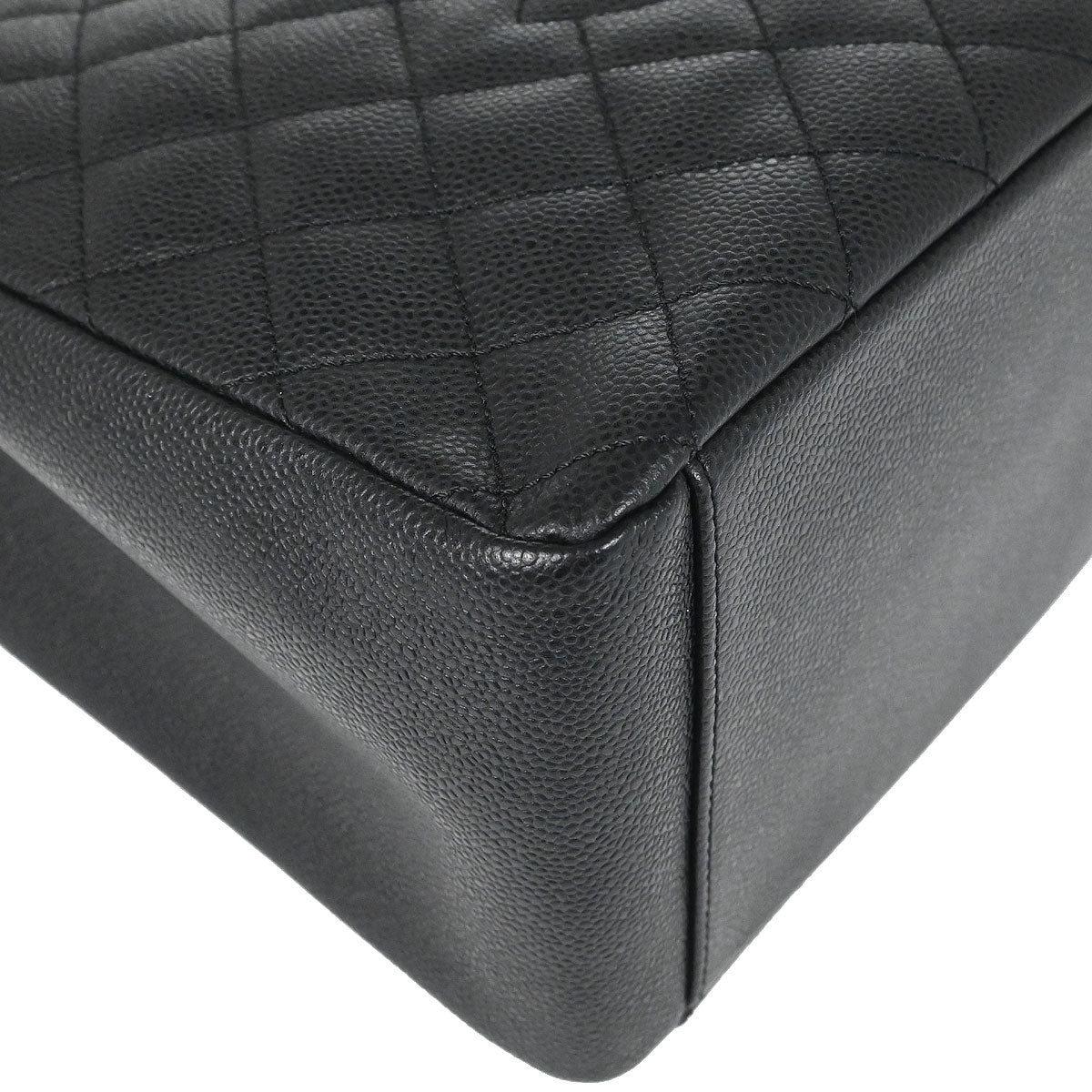 Chanel 2012 Black Caviar Skin Grand Shopping Tote GST Chain Handbag