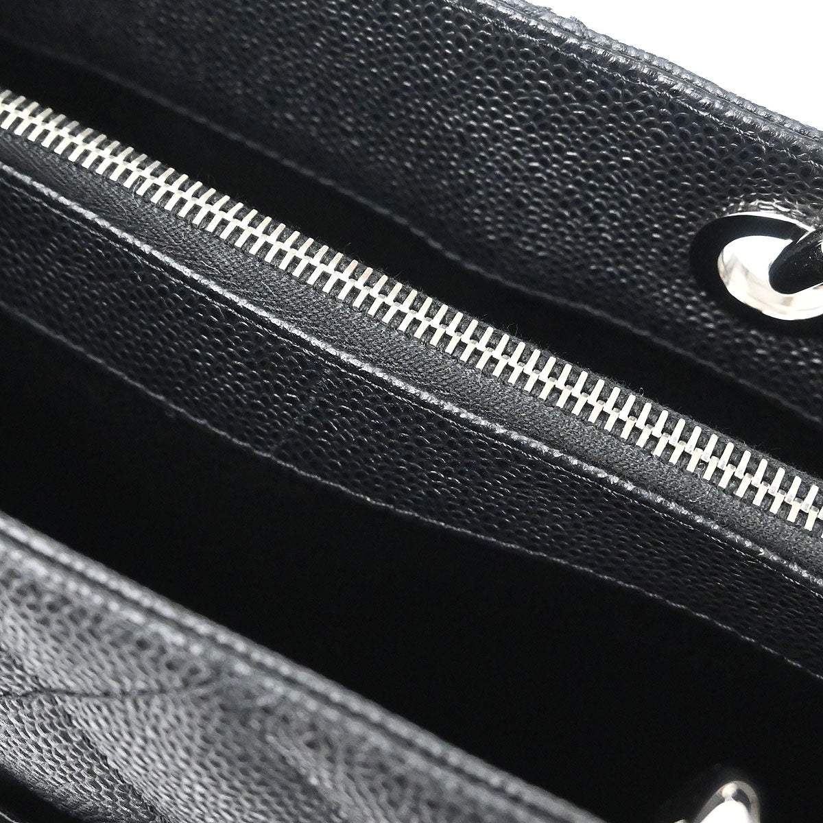 Chanel 2012 Black Caviar Skin Grand Shopping Tote GST Chain Handbag