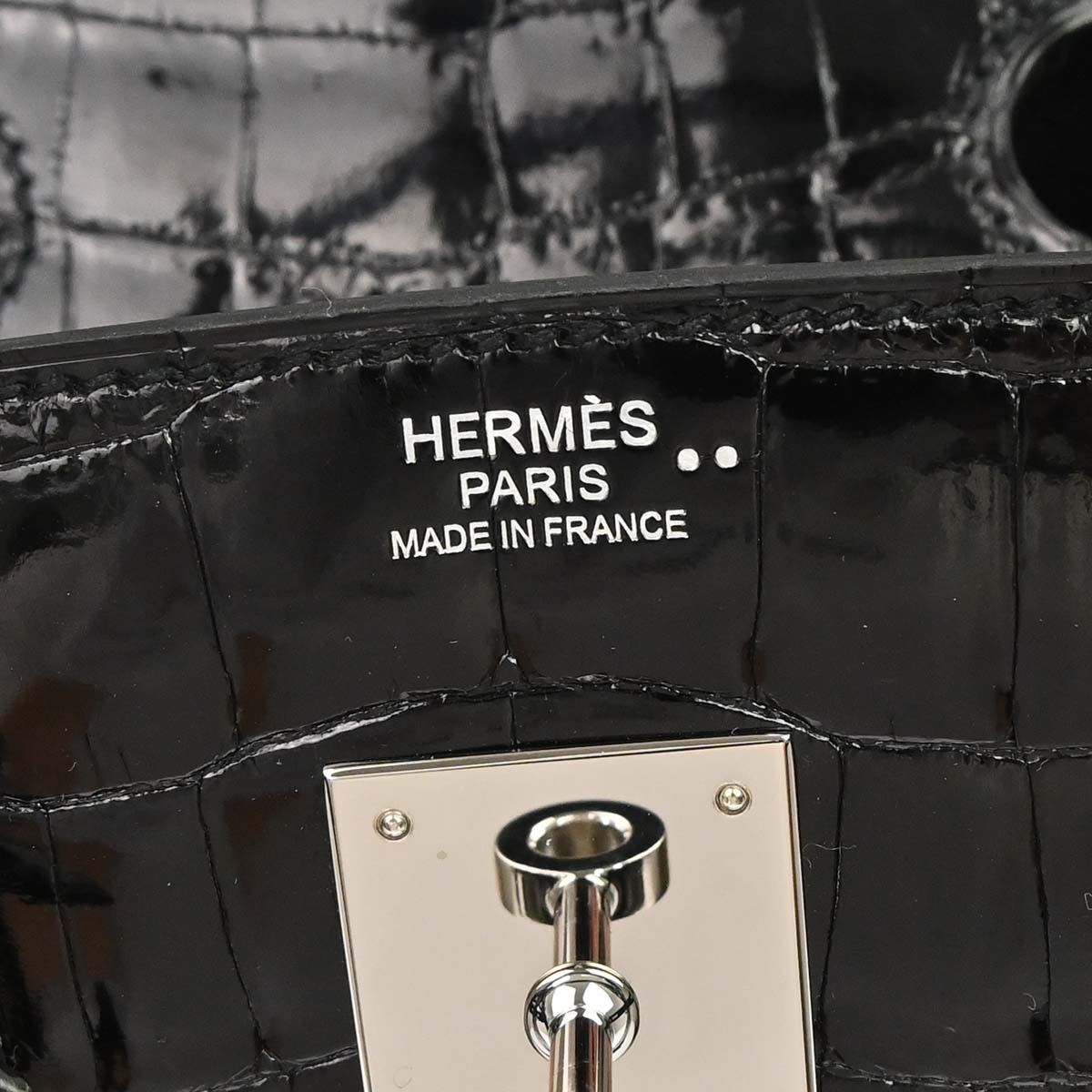 Hermes * Black Niloticus Birkin 30 Handbag