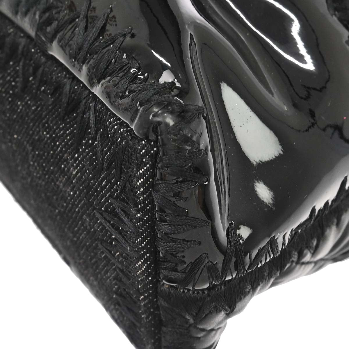 Chanel 2018 Black Tweed Patchwork Chain Tote Bag