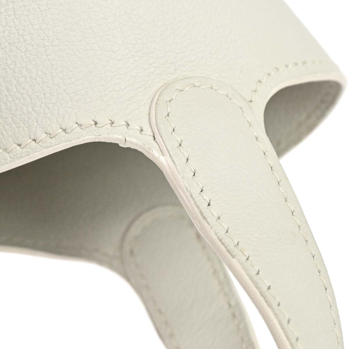 Hermes White Swift Picotin Lock Micro Handbag