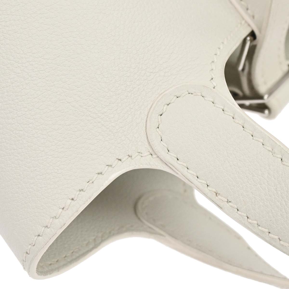 Hermes White Swift Picotin Lock Micro Handbag