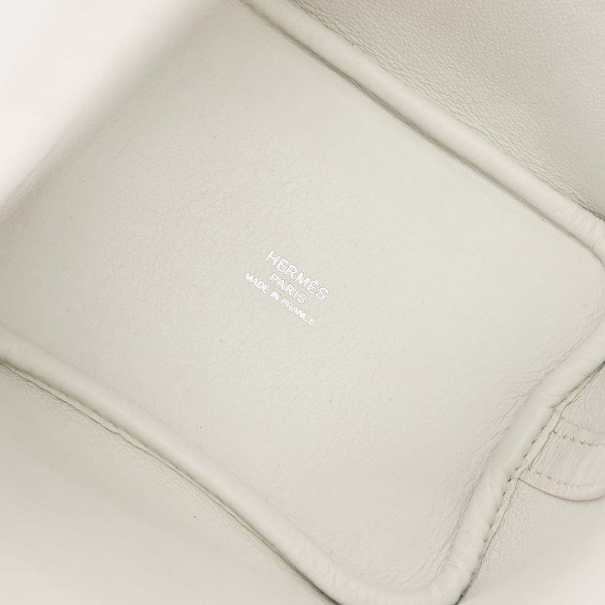 Hermes White Swift Picotin Lock Micro Handbag