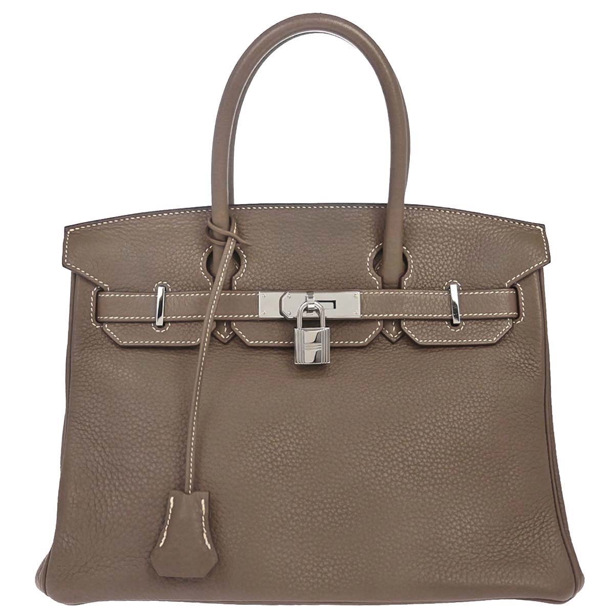 Hermes 2015 Etoupe Gray Taurillon Clemence Birkin 30 Handbag