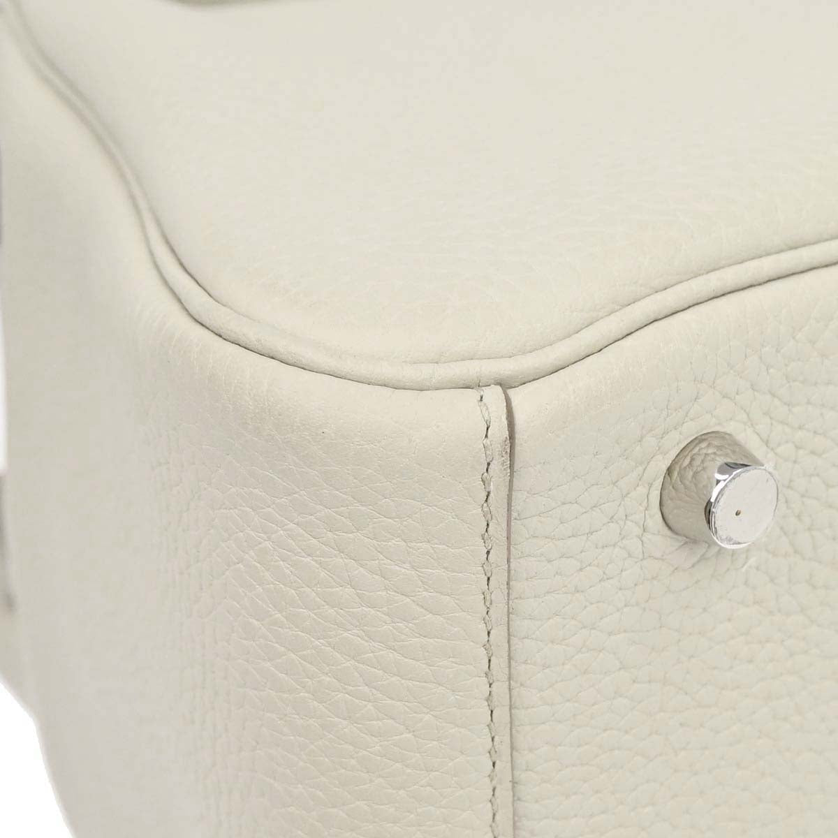 Hermes Vanilla Taurillon Clemence Lindy 30 Shoulder Bag