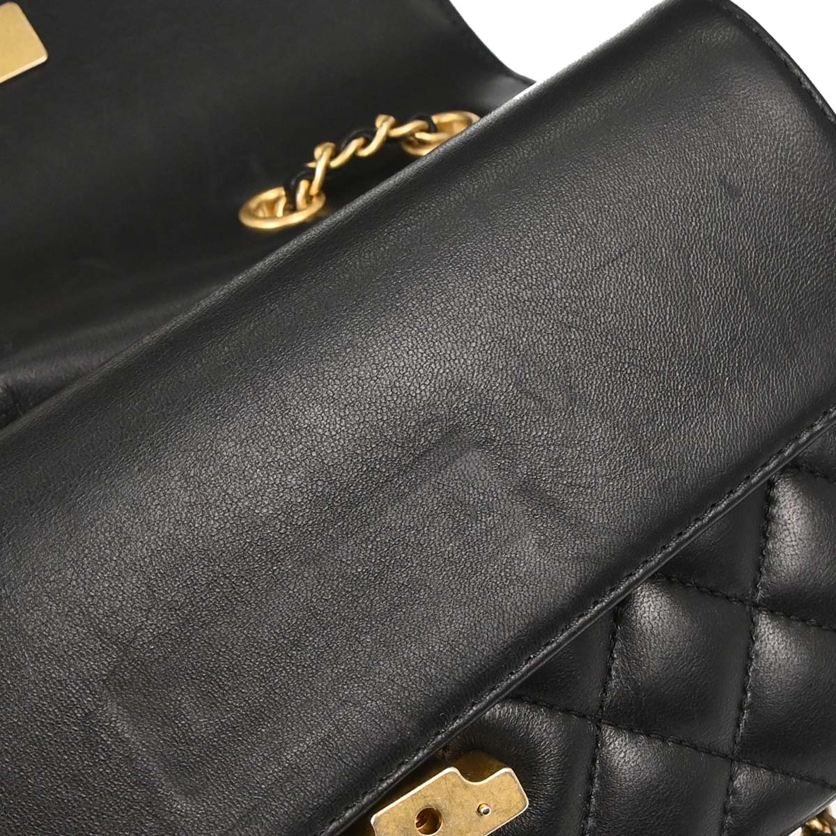 Chanel 2018-2019 Black Lambskin CC Chic Double Flap Shoulder Bag