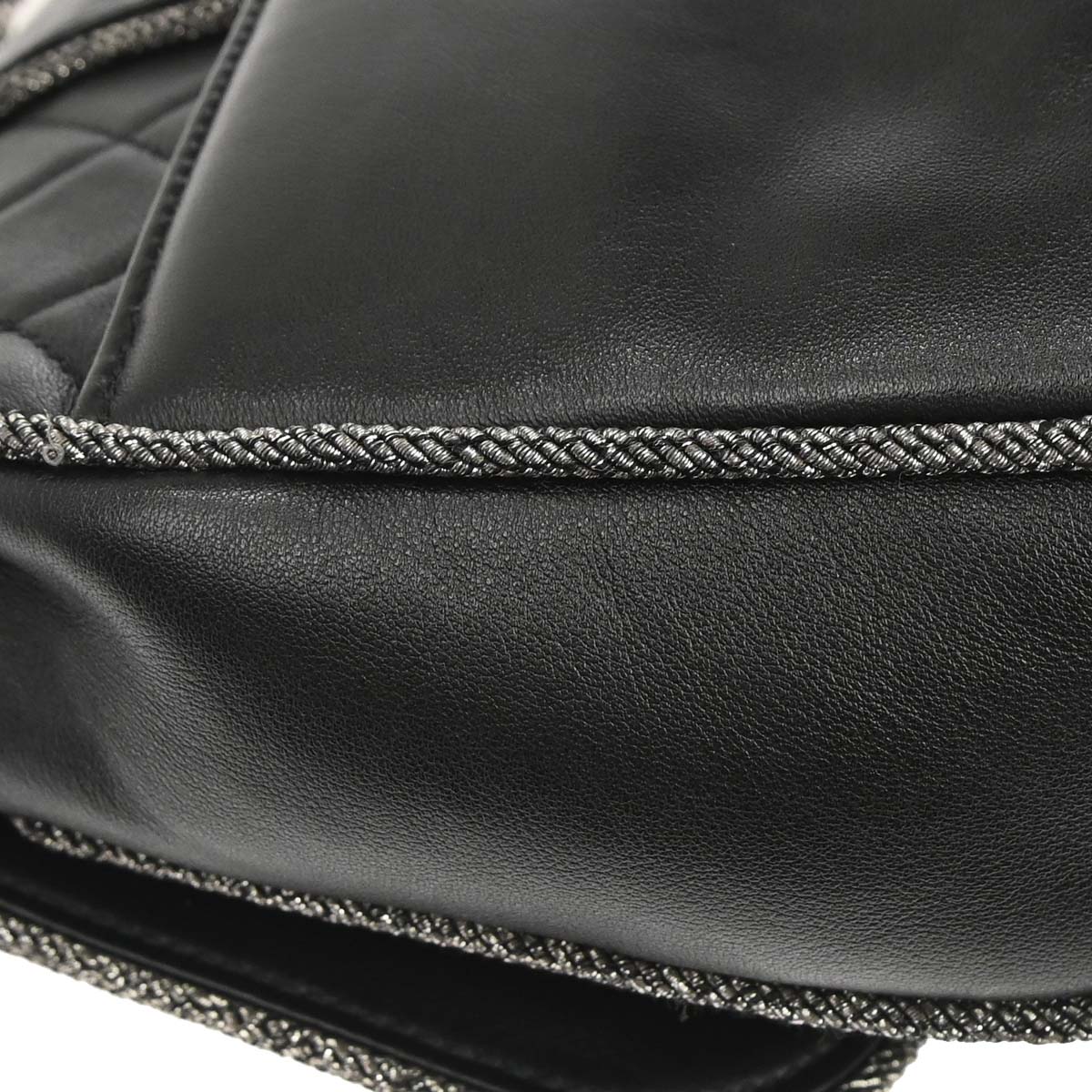 Chanel 2019 Black Calfskin Lurex Elementary Chic Flap Shoulder Bag