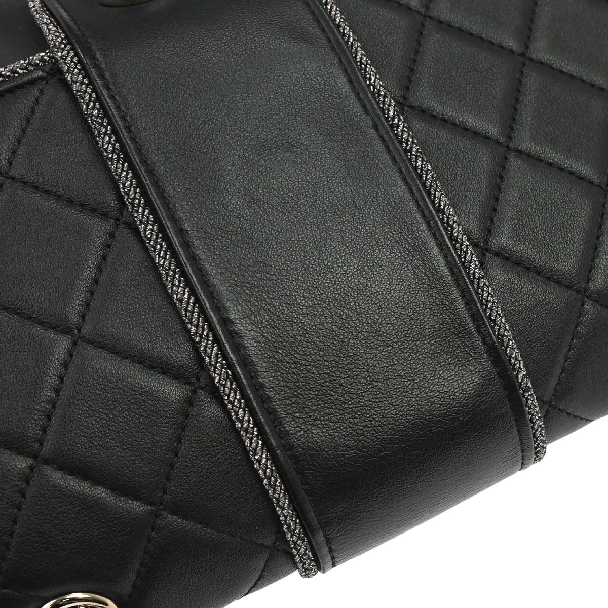 Chanel 2019 Black Calfskin Lurex Elementary Chic Flap Shoulder Bag