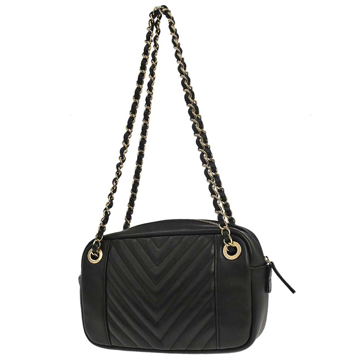 Chanel 2019 Black Calfskin Daily Chevron Camera Bag
