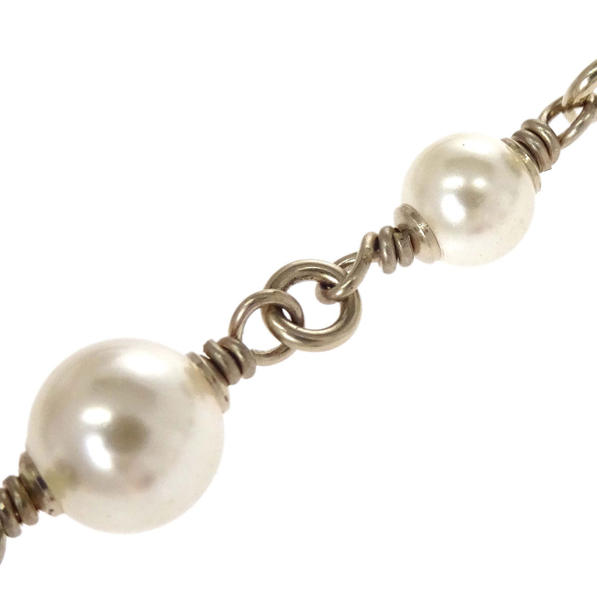 Chanel Long Chain Necklace CC Gold Black Costume Pearl B14V