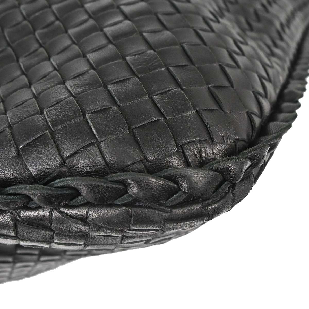 Bottega Veneta Black Lambskin Intrecciato Hobo Handbag