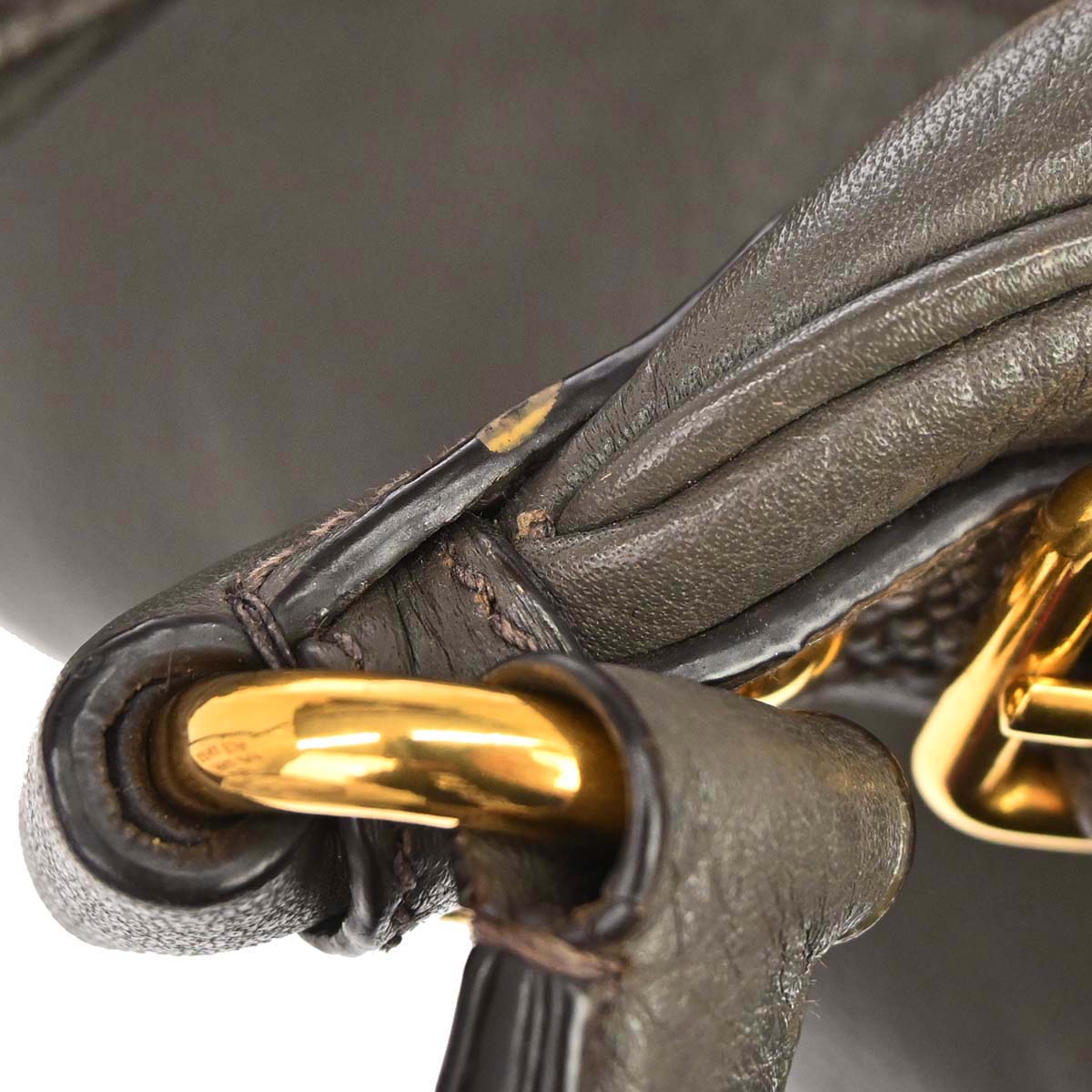 Prada Gray Calfskin Hobo Handbag