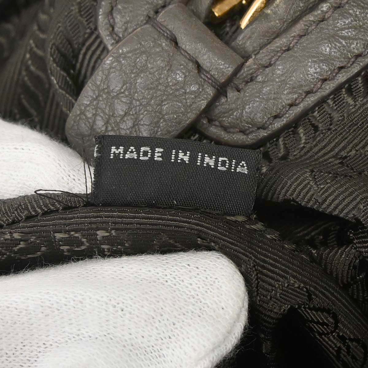Prada Gray Calfskin Hobo Handbag