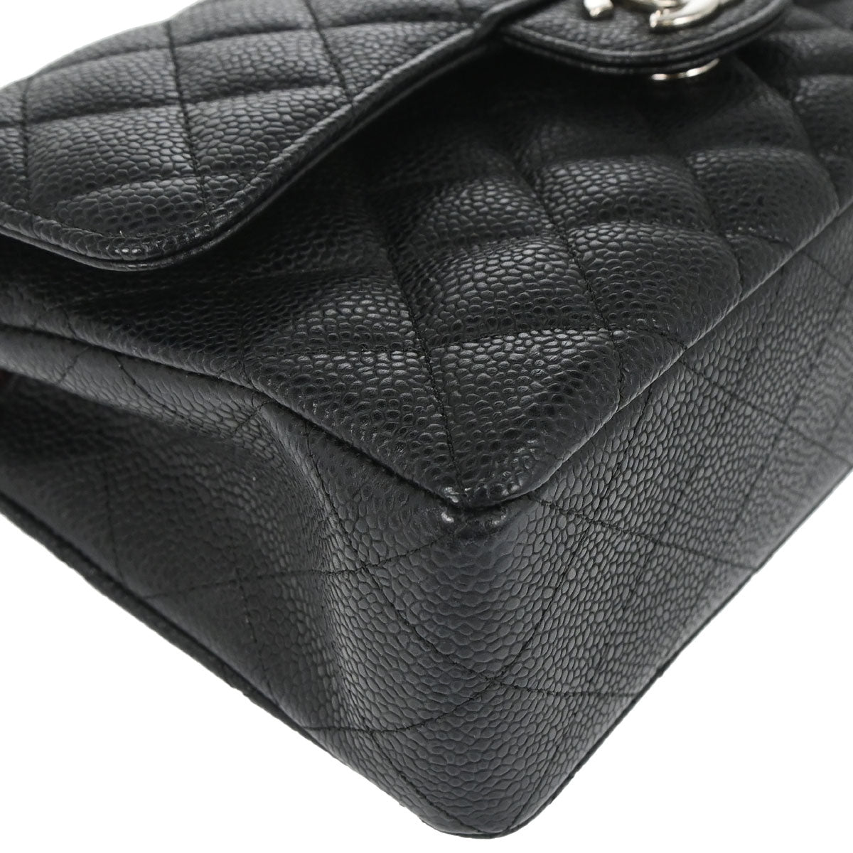 Chanel 2019 Black Caviar Skin Small Classic Double Flap Shoulder Bag