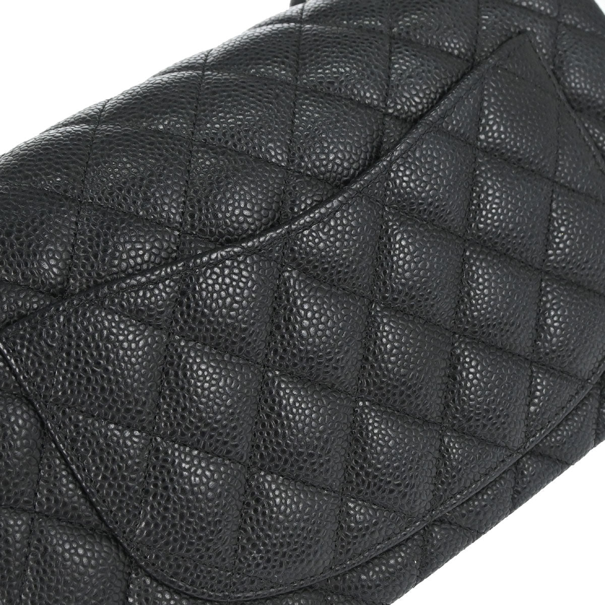 Chanel 2019 Black Caviar Skin Small Classic Double Flap Shoulder Bag