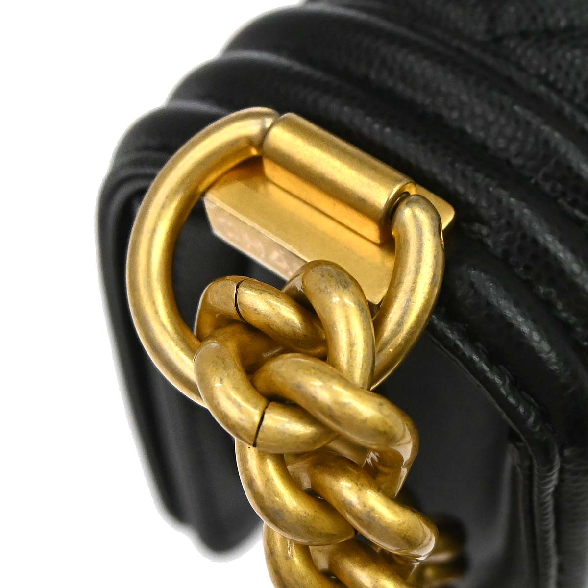 Boy Chanel 2019 Black Caviar Skin Small Chain Shoulder Bag