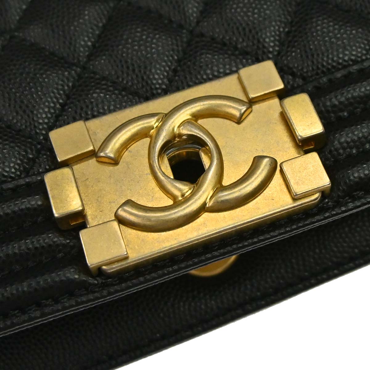 Boy Chanel 2019 Black Caviar Skin Small Chain Shoulder Bag