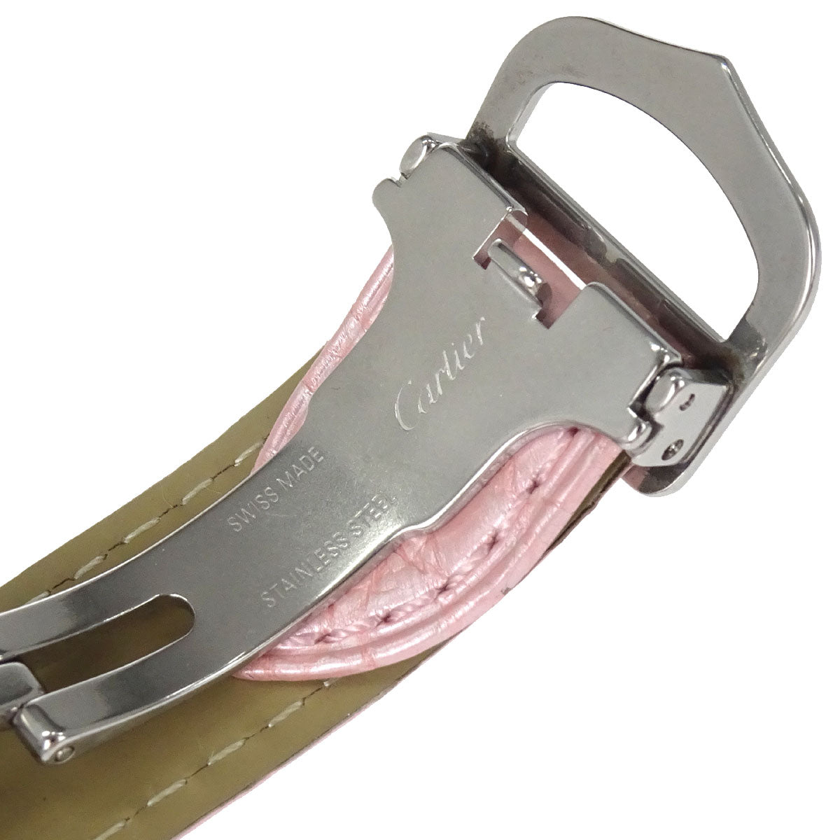 Cartier * Tank Solo SM 24mm Ref.2716 Quartz Watch SS Crocodile Pink