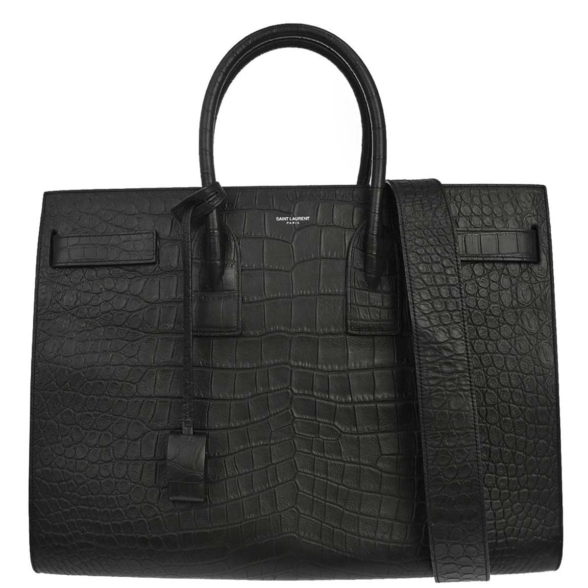 Saint Laurent Black Leather Sac de Jour 2way Shoulder Tote Handbag