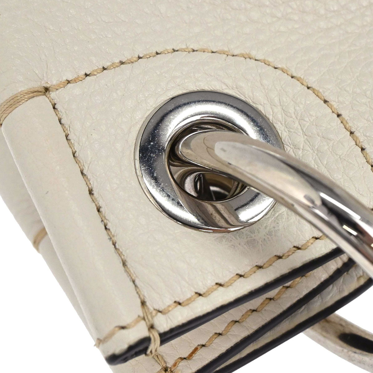 Prada White Leather Tote Handbag