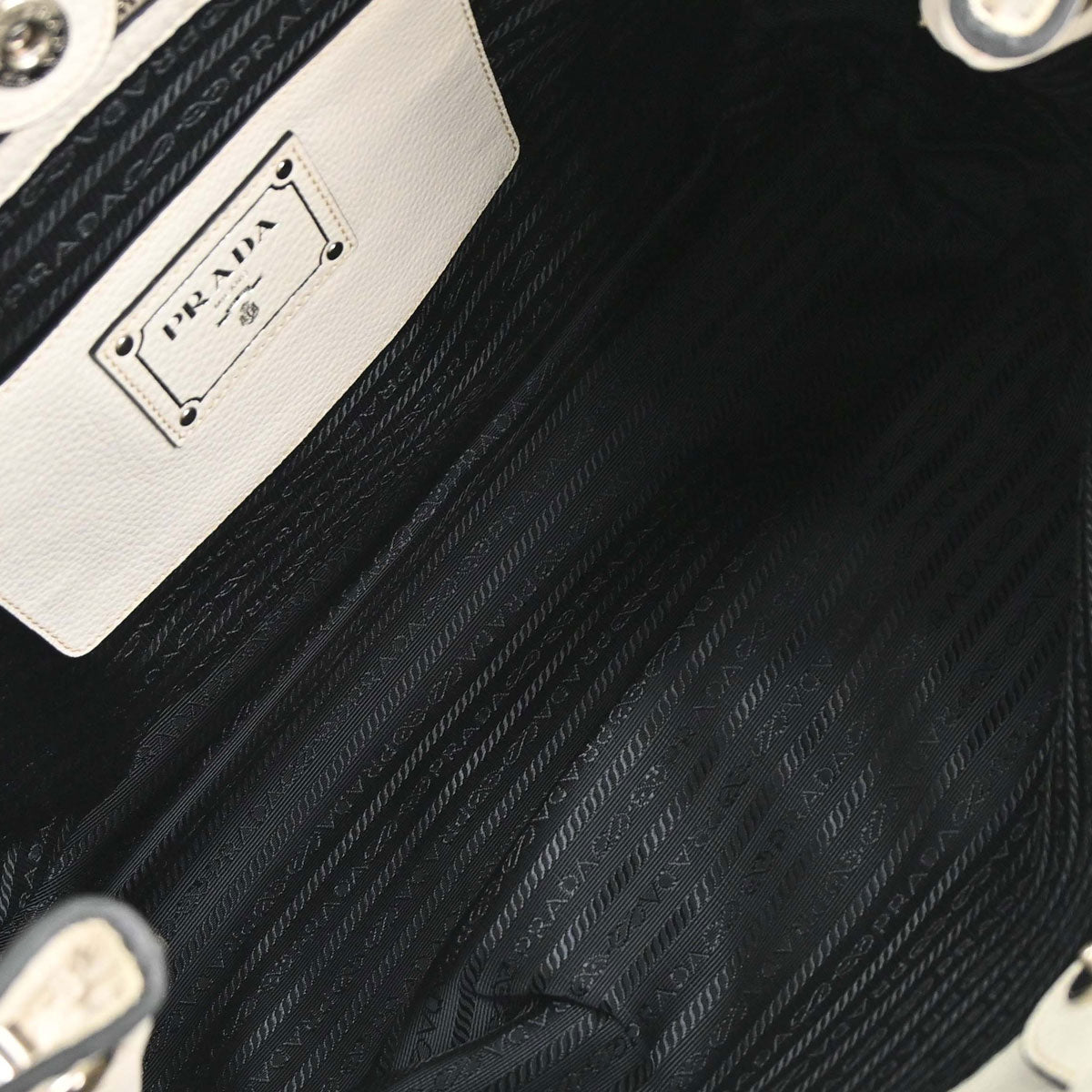 Prada White Leather Tote Handbag