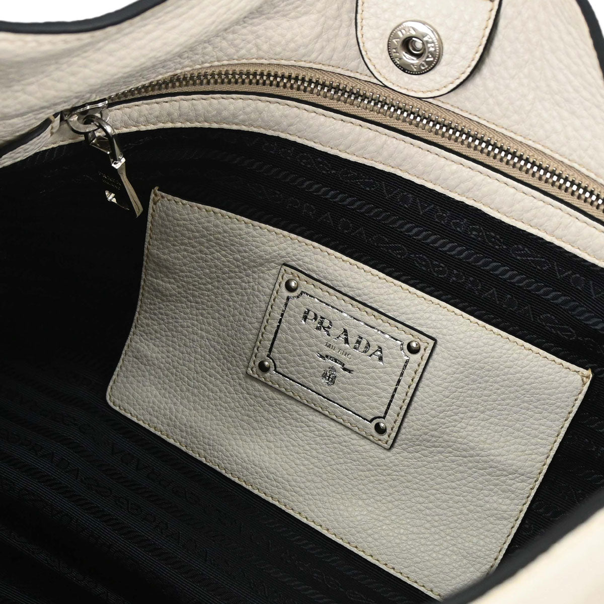 Prada White Leather Tote Handbag