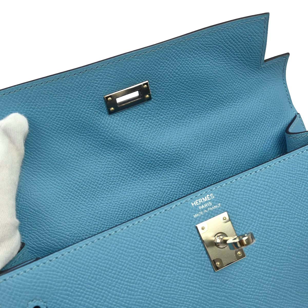 Hermes Blue De Nord Epsom Kelly 25 Sellier 2way Shoulder Handbag
