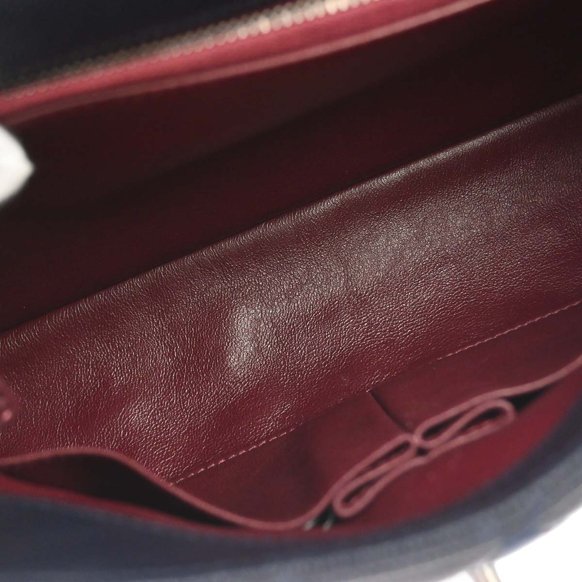 Chanel * 2015-2016 Navy Bordeaux Caviar Skin Lizard Coco Handle 2way Shoulder Handbag