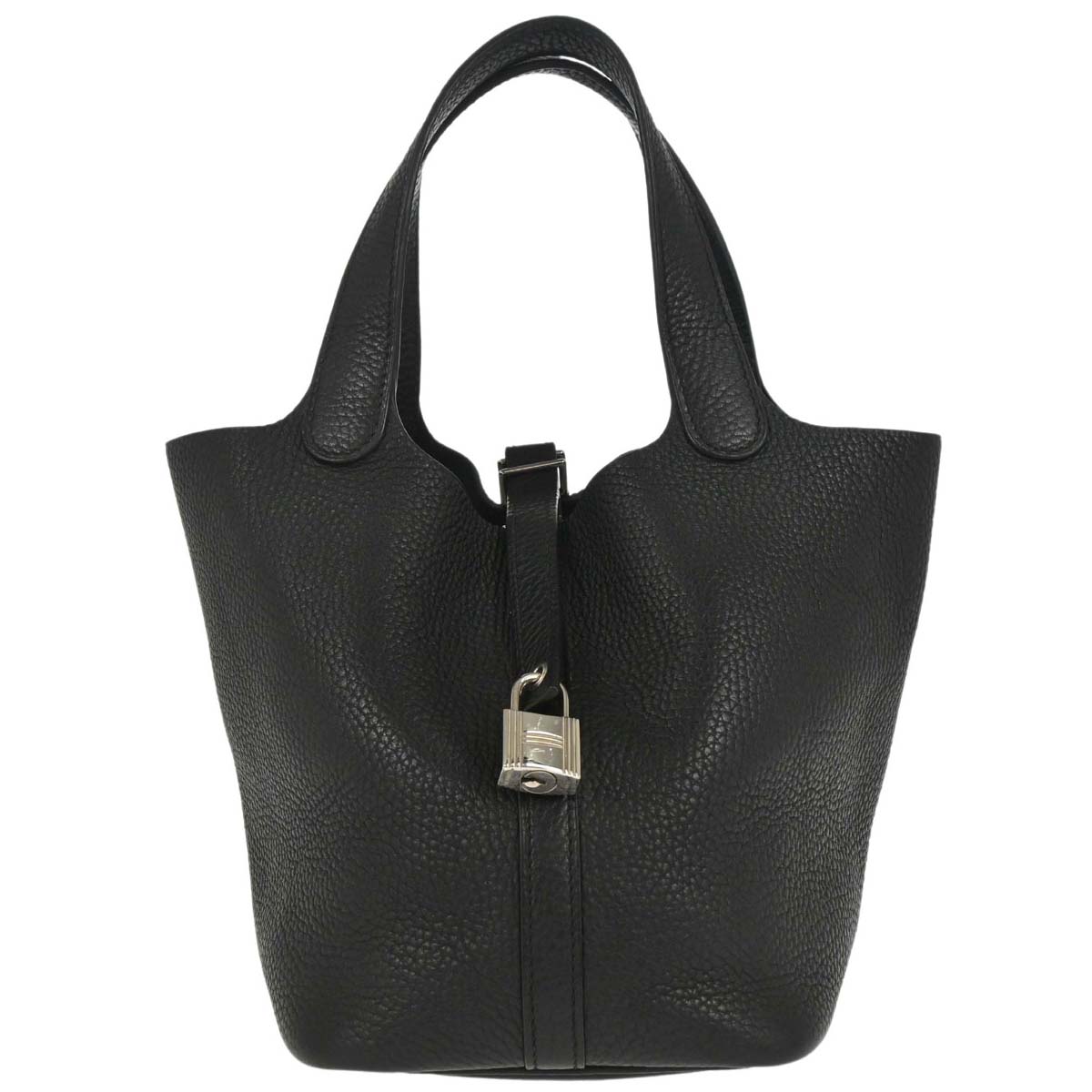 Hermes Black Taurillon Clemence Picotin Lock 18 PM Handbag