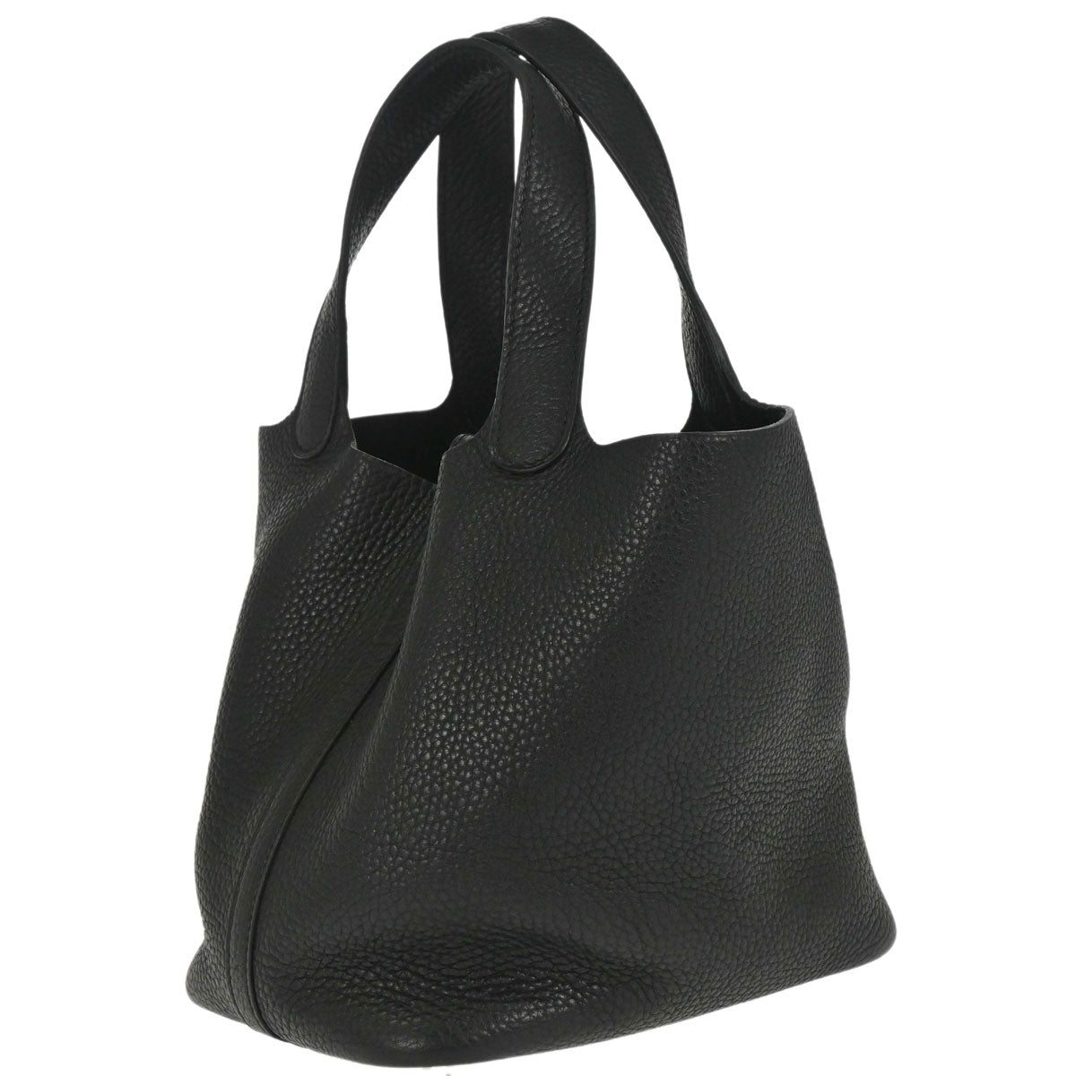 Hermes Black Taurillon Clemence Picotin Lock 18 PM Handbag