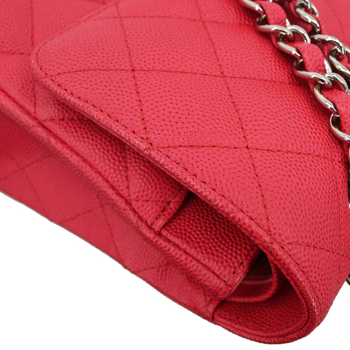 Chanel Red Caviar Skin Medium Classic Double Flap Shoulder Bag