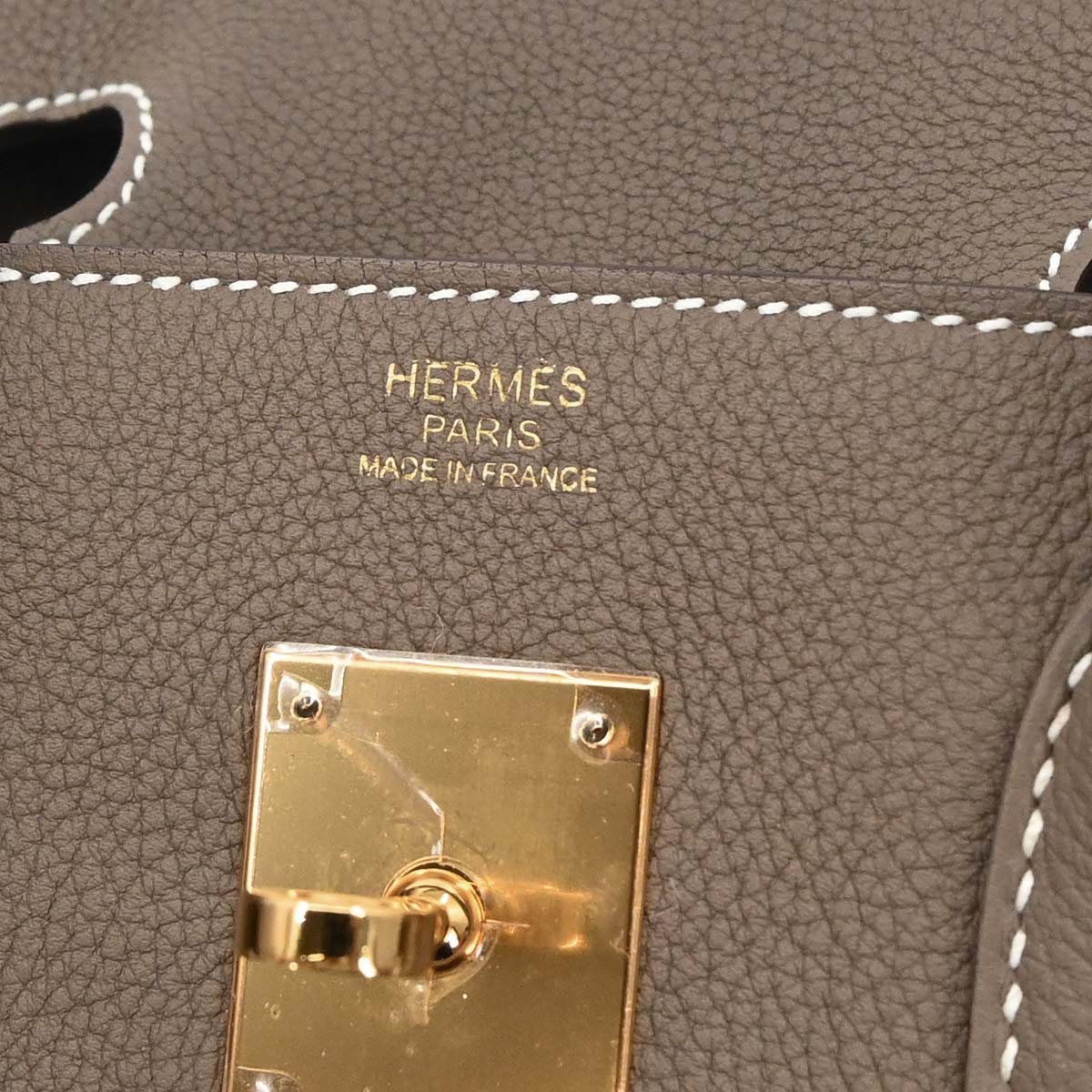 Hermes Etoupe Gray Togo Birkin 30 Handbag