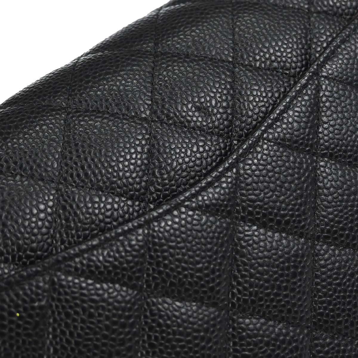 Chanel Black Caviar Skin Medium Classic Double Flap Shoulder Bag