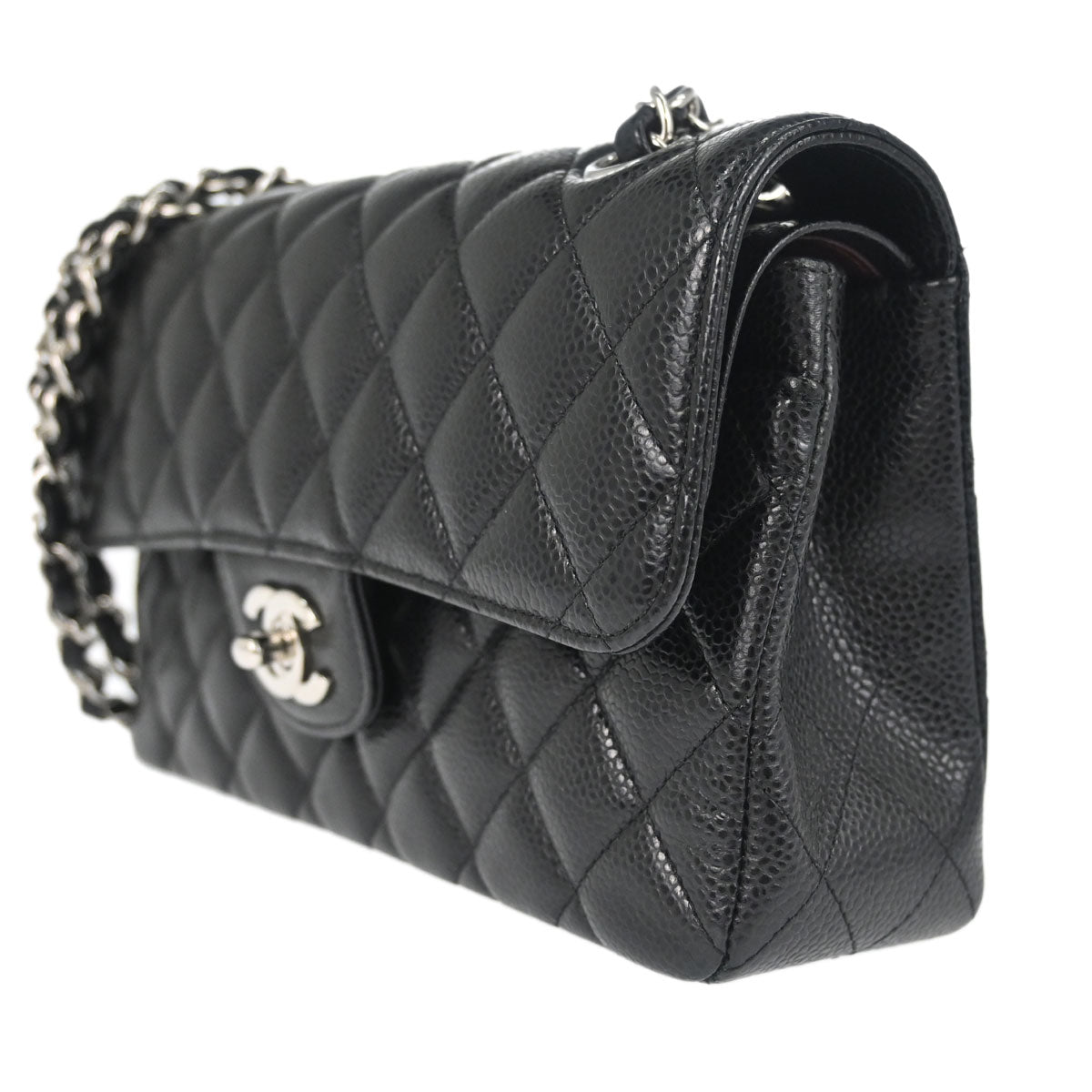 Chanel Black Caviar Skin Small Classic Double Flap Shoulder Bag