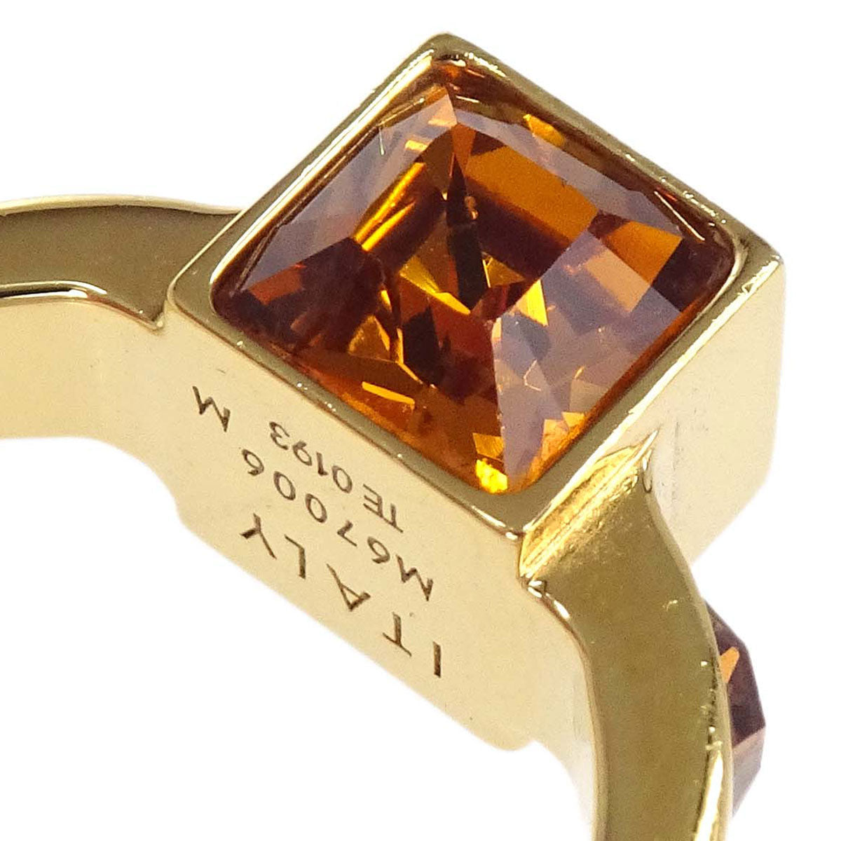 Louis Vuitton Burg Gamble Ring Rhinestone Gold M67006 TE0193 #M