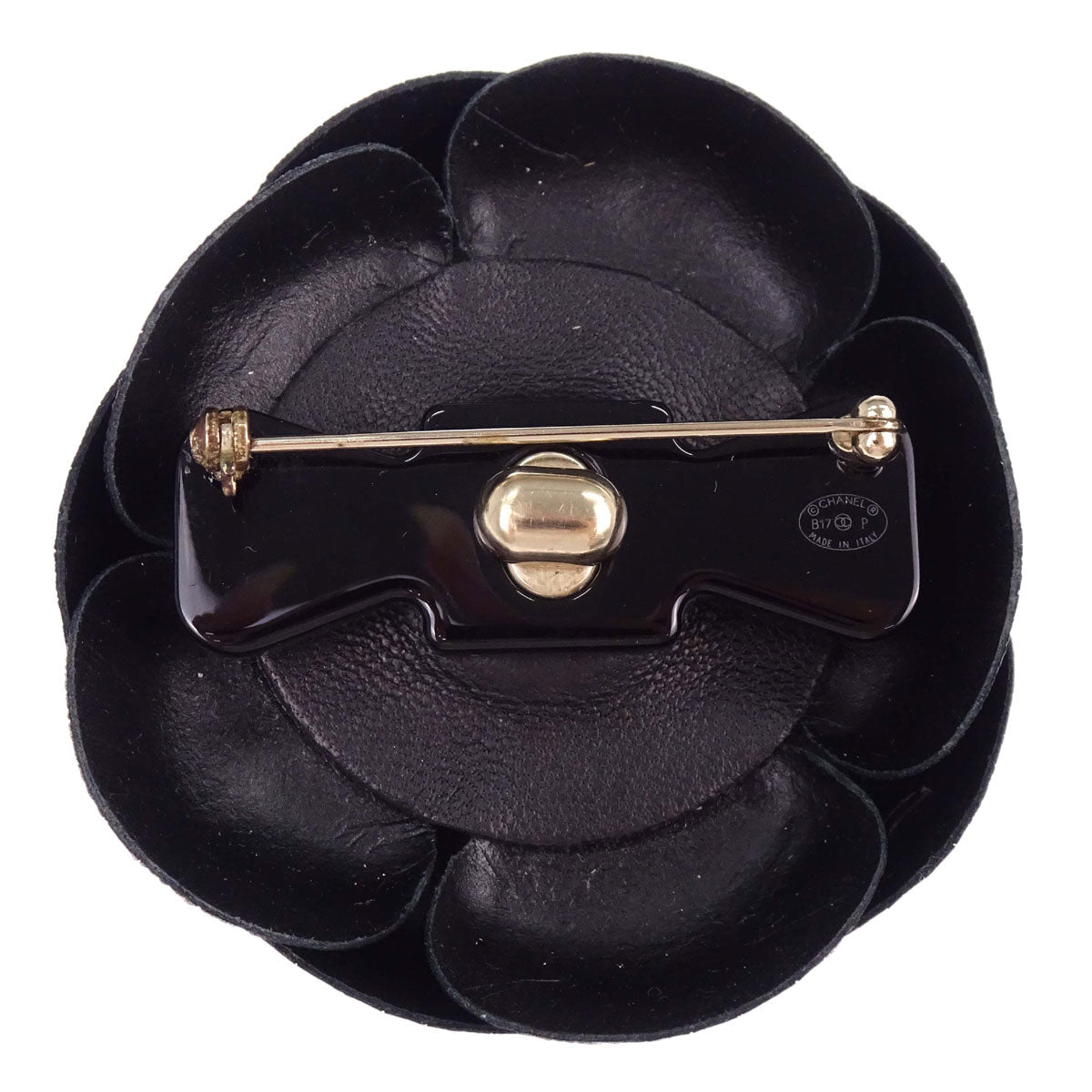 Chanel Chain Belt CC Camellia Bow Gold Black B17P Small Good