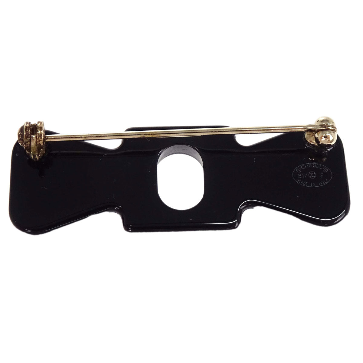 Chanel Chain Belt CC Camellia Bow Gold Black B17P Small Good