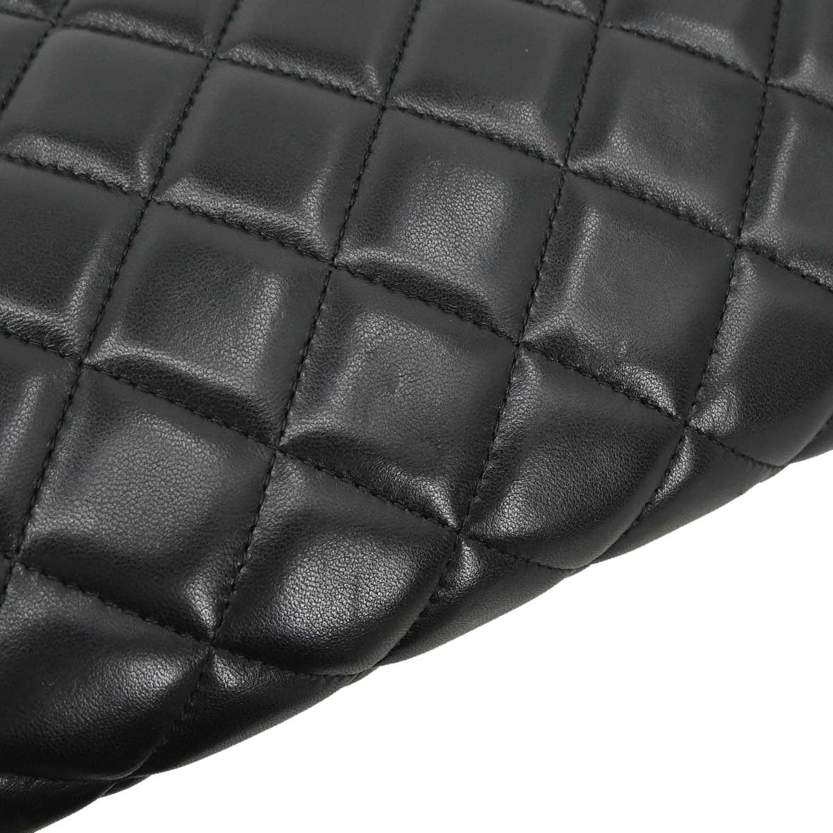 Chanel 2012 Black Lambskin Maxi Classic Double Flap Shoulder Bag