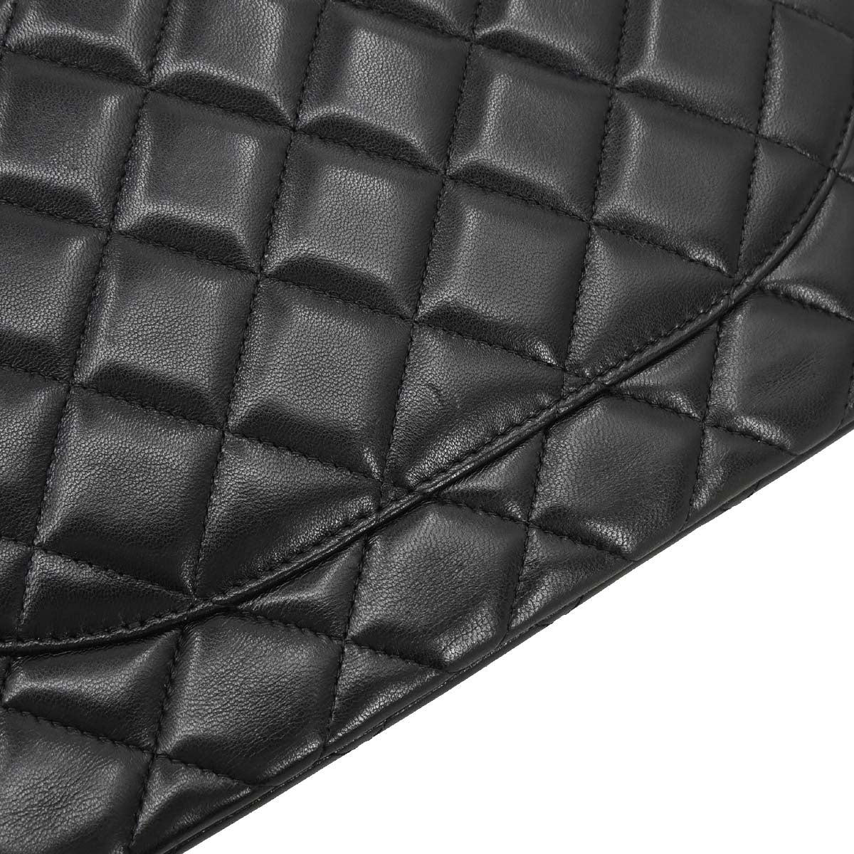 Chanel 2012 Black Lambskin Maxi Classic Double Flap Shoulder Bag
